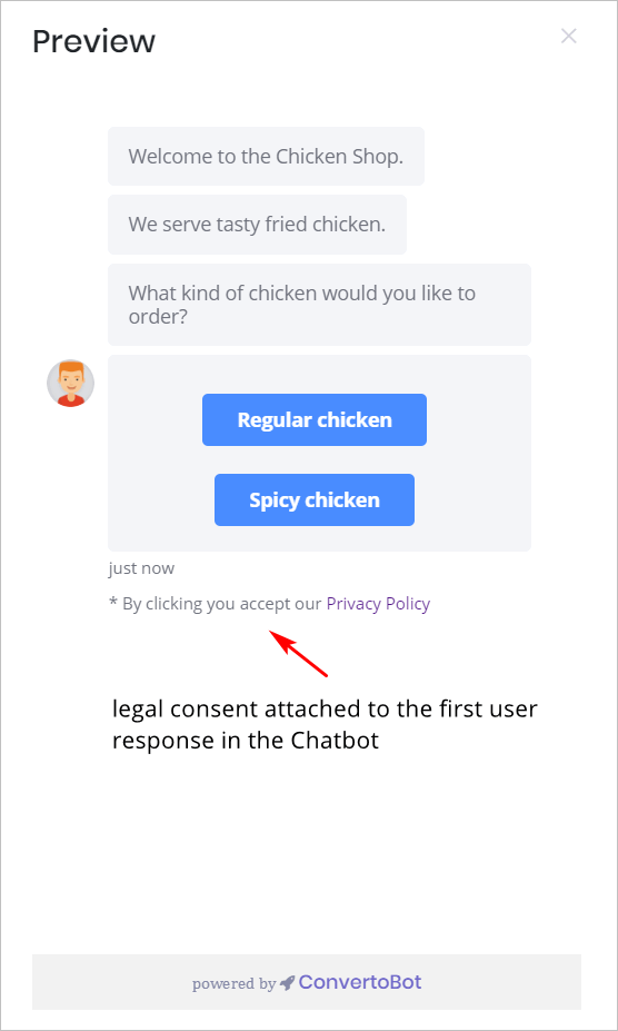 Legal consent in the Bot