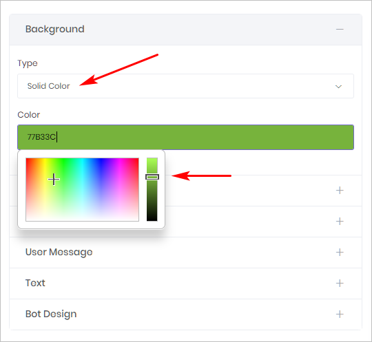 Chatbot Background Color_settings