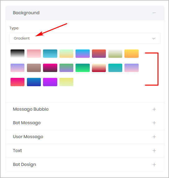 Chatbot Background Color_settings