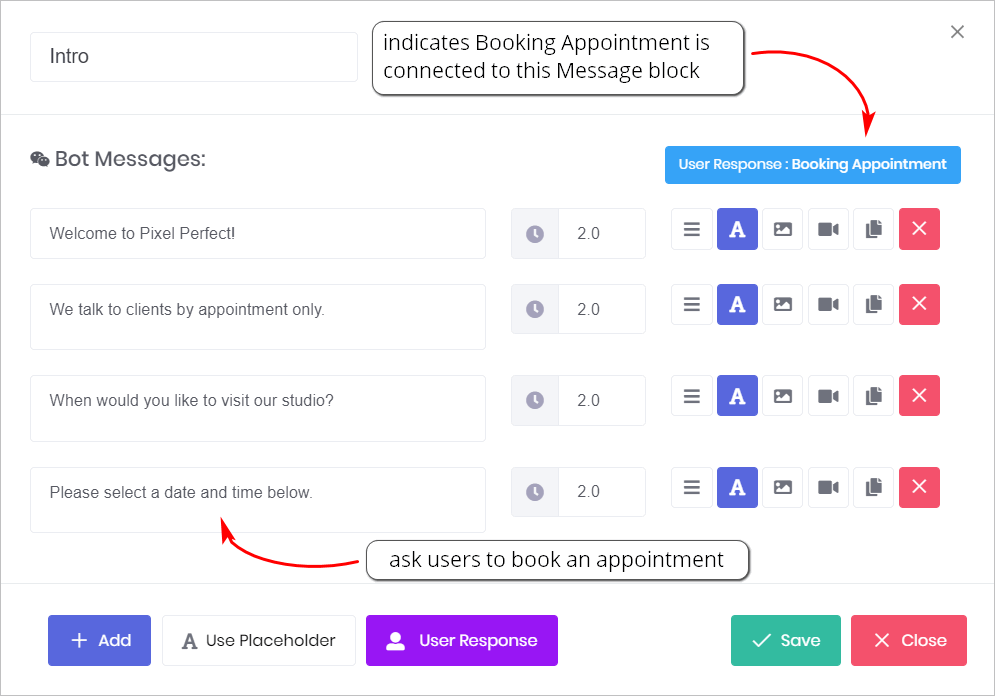 User Response_Booking Appointment