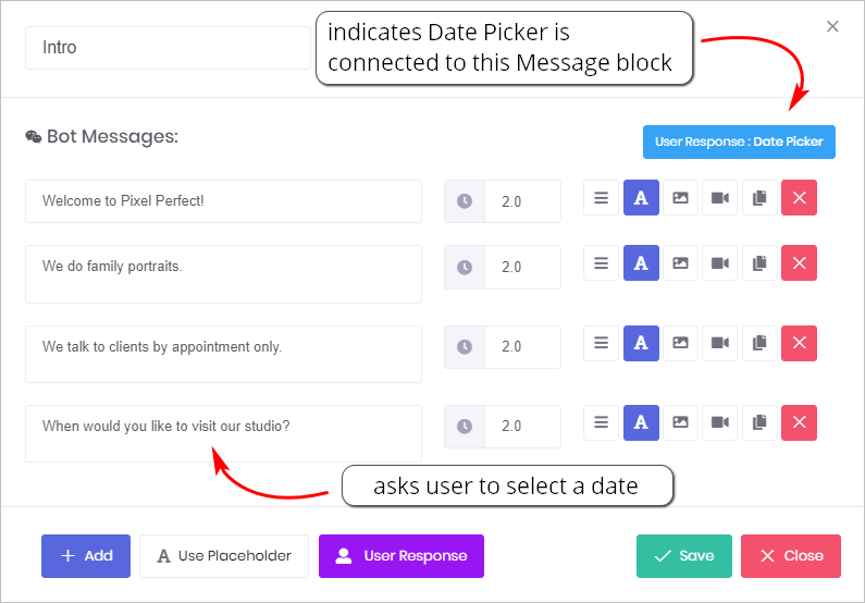 User Response_Date picker