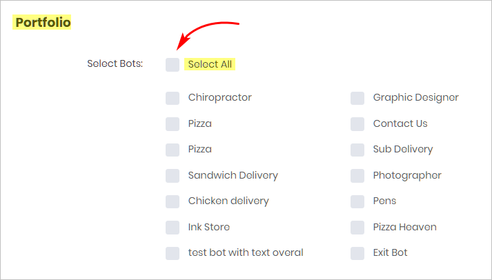 portfolio of Bots