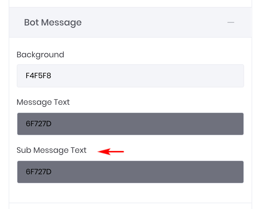 Bot Sub-Text Color Settings